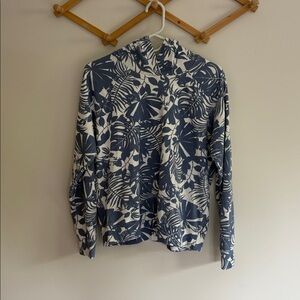Sundry Graphic Floral Tropical Blue White Hoodie Size 0 / Small